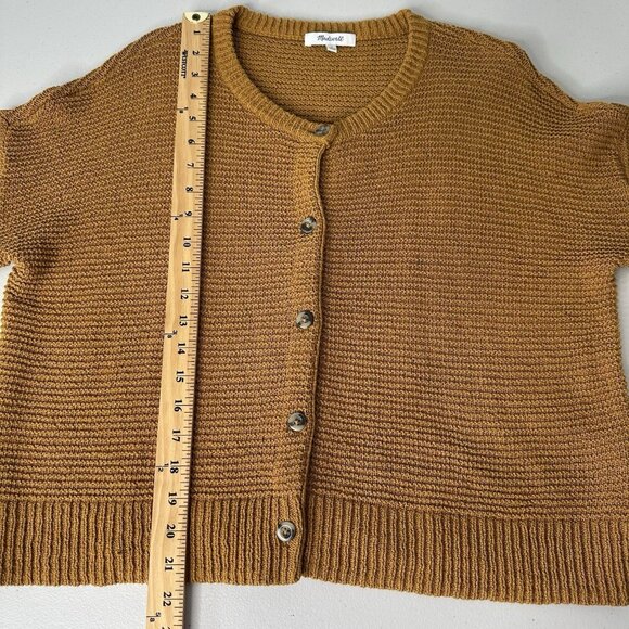 Madewell Deville Cardigan Sweater Antique Gold Medium - Picture 6 of 9